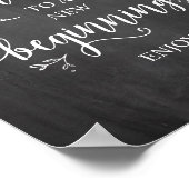 Rustic Vines, Chalkboard, Wedding Party Dessert Poster (Ecke)