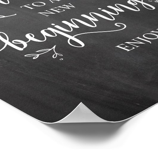 Rustic Vines, Chalkboard, Wedding Party Dessert Poster (Ecke)