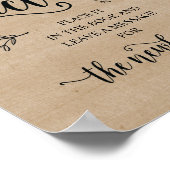 Rustic Vines Wedbook Foto Sign Poster (Ecke)