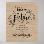 Rustic Vines Wedbook Foto Sign Poster (Vorne)