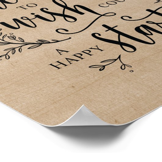 Rustic Vines Wedbook Herzenschild Poster (Ecke)