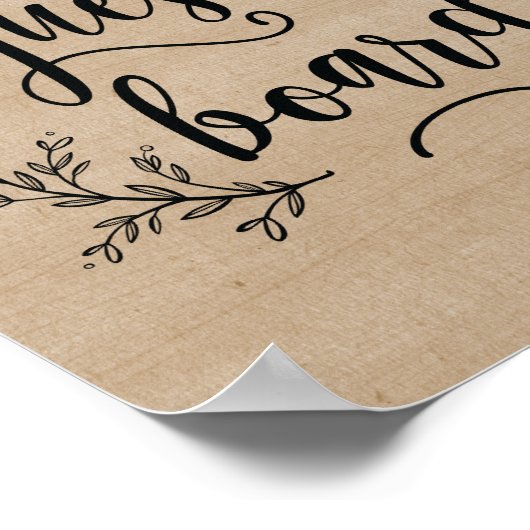 Rustic Vines Wedding Guest Board - Zeichen Poster (Ecke)