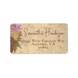 Rustic Vineyard Watercolor Wedding Return Address Adressaufkleber