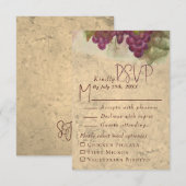 Rustic Vineyard Wedding Meal Choice RSVP Karte (Vorne/Hinten)