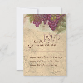 Rustic Vineyard Wedding RSVP Response Card Karte