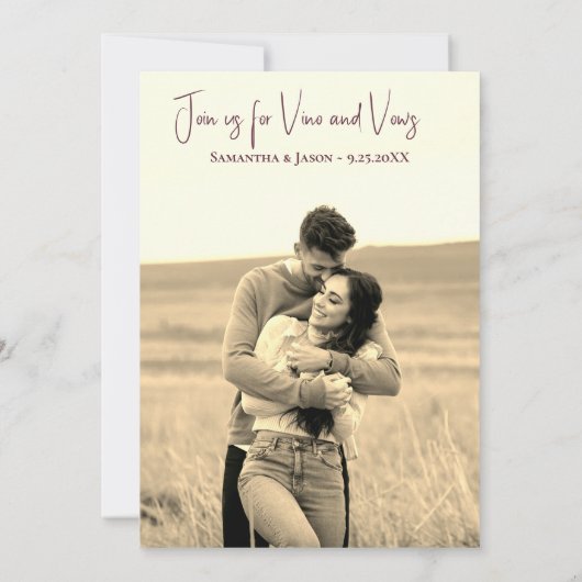 Rustic Vineyard Wedding Save the Date (Rückseite)