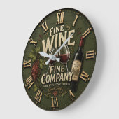 Rustic Vineyard Wine Lover Große Wanduhr (Winkel)