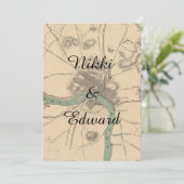 Rustic Vintag Richmond VA Karte Einladung zur Hoch (Stehend Vorderseite)