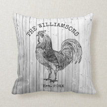 Rustic Vintage Antique Family Name Farm Rooster