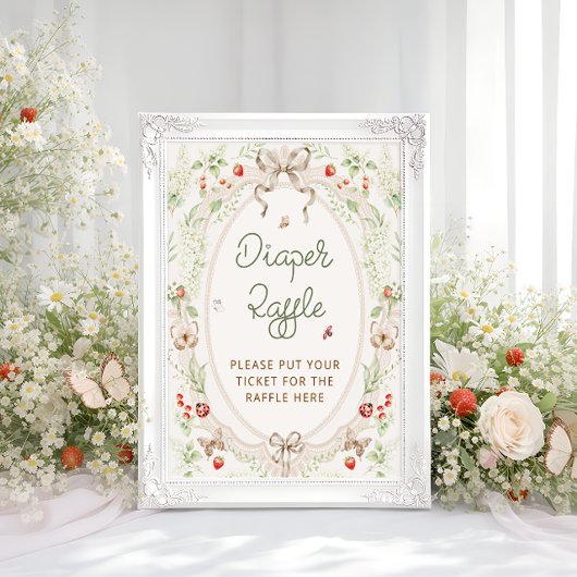 Rustic Vintage Baby Shower Diaper Raffle Poster