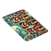Rustic Vintage Christmas Terrier Yorkshire Dog Magnet (Rechte Seite)
