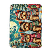 Rustic Vintage Christmas Terrier Yorkshire Dog Magnet (Vertikal)