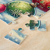 Rustic Vintage Christmas Terrier Yorkshire Dog Puzzle (Seite)