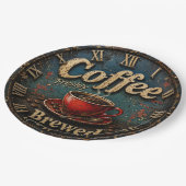 Rustic Vintage Coffee  Pappteller (Schrägansicht)