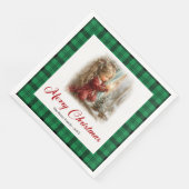 Rustic Vintage Dinner Setting Holiday Scene Napkin Serviette (Ecke)