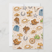 Rustic Vintage First Rodeo Cowboy 1st Birthday Einladung (Rückseite)