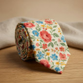 Rustic Vintage Floral Krawatte