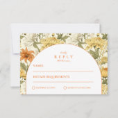 Rustic Vintage Floral Wedding RSVP Karte (Vorderseite)