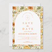 Rustic Vintage Floral Wedding Save The Date (Vorderseite)