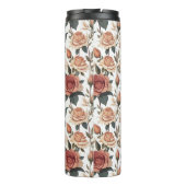 Rustic Vintage Flower Red Rose Nature Print Thermosbecher (Rückseite)