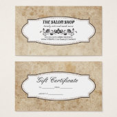 Rustic Vintage Giftcertificate (Vorne & Hinten)
