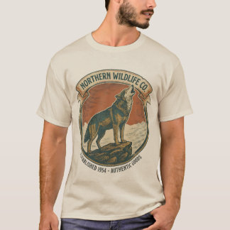 Rustic Vintage Howling Wolf Nature Lover T-Shirt