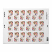 Rustic Vintage Personalized Floral Rose Design     Adressaufkleber (Vorne)