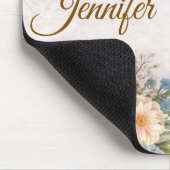 Rustic Vintage Personalized Floral Rose Design Mousepad (Ecke)