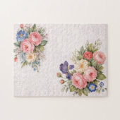 Rustic Vintage Personalized Floral Rose Design     Puzzle (Horizontal)