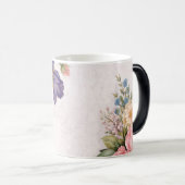Rustic Vintage Personalized Floral Rose Design Verwandlungstasse (VorderseiteRechts)