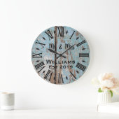 Rustic Vintage Personalized Wood Custom Große Wanduhr (Zuhause)
