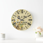 Rustic Vintage Personalized Wood Custom Große Wanduhr (Zuhause)