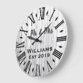 Rustic Vintage Personalized Wood Custom Große Wanduhr (Winkel)