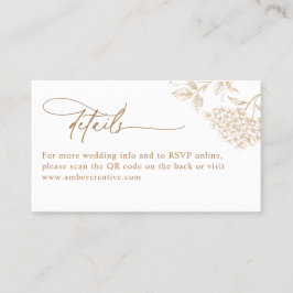 Rustic Vintage QR Code Wedding Details Card Visitenkarte