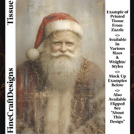 Rustic Vintage Santa Claus Portrait DZ1L Decoupage Seidenpapier