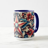 rustic/vintage USA/patriotic Tasse (VorderseiteRechts)