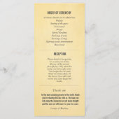 Rustic Vintage Wedding Zeremonie Programm Rack Car (Rückseite)
