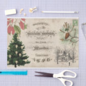 Rustic Vintage Weihnachten Botanisches Ephemera Seidenpapier (Handwerk)