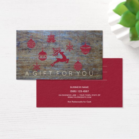 Rustic Vintage Weihnachtsgeschenkkarte (Schreibtisch)