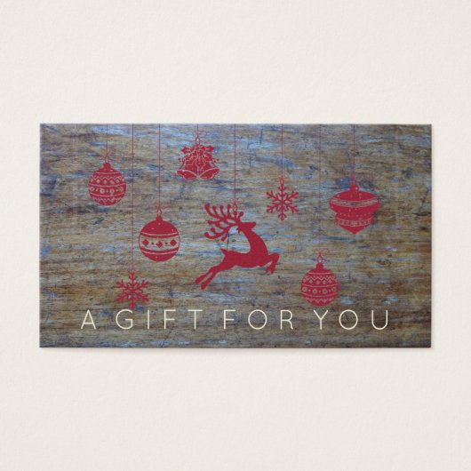 Rustic Vintage Weihnachtsgeschenkkarte (Vorderseite)