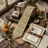 Rustic Vintage Wildflower Vine Krawatte
