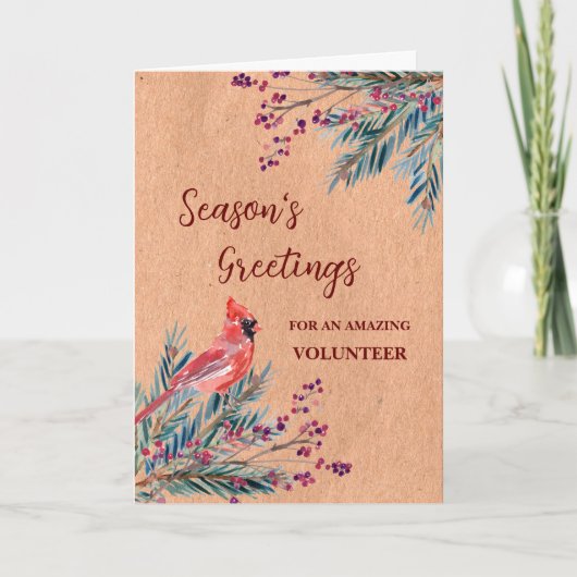 Rustic Volunteer Weihnachtskarte Karte (Vorderseite)