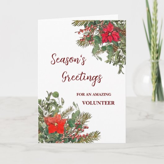 Rustic Volunteer Weihnachtskarte Karte (Vorderseite)