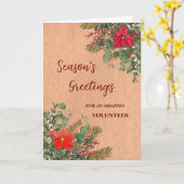 Rustic Volunteer Weihnachtskarte Karte (Gelbe Blume)
