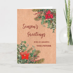 Rustic Volunteer Weihnachtskarte Karte