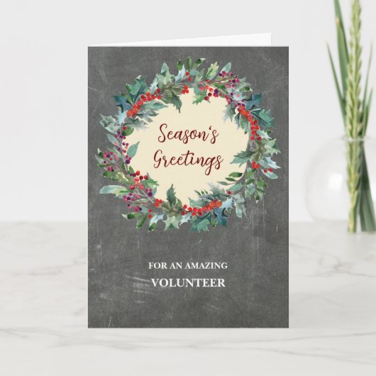 Rustic Volunteer Weihnachtskarte Karte (Vorderseite)
