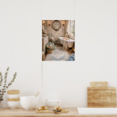 Rustic Wall Art French Farmhouse Bathroom Poster (Küche)