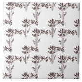 Rustic Warm Brown Stylized Botanica Fliese (Vorderseite)
