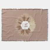 Rustic Warm Neutral Colors Monogram Decke (Vorderseite)