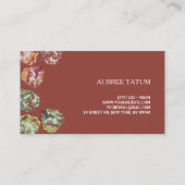 Rustic Watercolor Art Falling Leaves Autumn Visitenkarte (Rückseite)